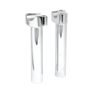 Riseres rectos de aluminio forjado, elevación de 6-1/2". Cromado