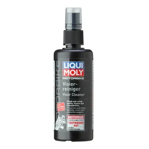 Liqui Moly, limpiador de visera para casco. Botella spray de 100cc