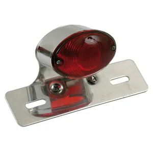 Luz trasera tipo ojo de gato mediana. Cromo. Soporte de aluminio
