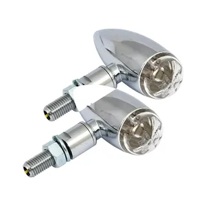 Intermitentes LED tipo bala micro, cromados