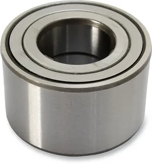 Kit de rodamientos metálicos para rueda de motocicleta sobre fondo blanco