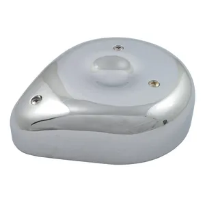 Conjunto de filtro de aire en forma de lágrima. Aluminio cromado