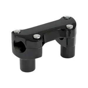 Juego de elevadores de manubrio de 2" + abrazadera superior con labio. Negro