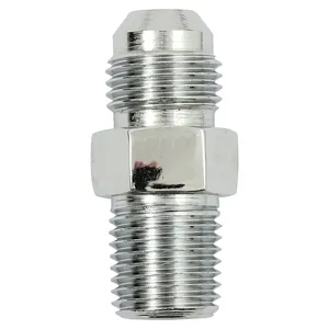 Goodridge, conexión de línea de aceite -6 JIC, 1/4". Recta. Cromado