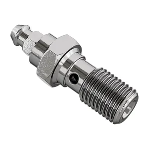 Goodridge, perno banjo M10 x 1.00 con purgador. Acero inoxidable