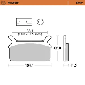 Pastillas de freno traseras Moto-Master RoadPro. Sinterizadas