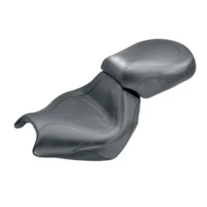 Asiento de touring deportivo vintage Mustang de 2 plazas, negro liso
