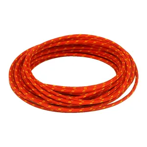 Cableado clásico cubierto de tela, rollo de 25 pies. Rojo/amarillo
