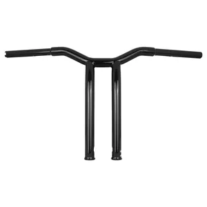 Burly, Dominator raked T-bar de 1-1/4" con 14" de elevación. Negro brillante