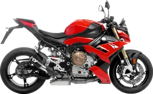 Silenciador slip-on LV Corsa de acabado oscuro montado en escape trasero de motocicleta