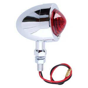 Luz indicadora Bullet. Cromo. Lente roja. DF. montaje con perno ext.