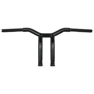 Burly, Dominator raked 1-1/4" T-bar 10" de elevación. Negro brillante
