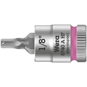 Puntera hexagonal Wera Zyklop 1/4" con función de sujeción medidas US