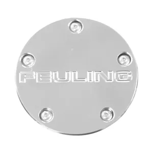 Feuling, tapa de puntos. Logo de texto Feuling. Cromado