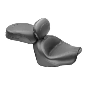 Sillín vintage touring de 2 plazas Mustang negro liso