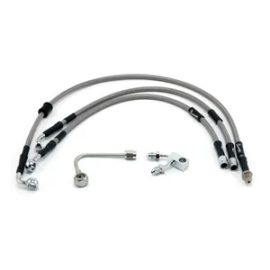 Manguera de freno MCS by Goodridge delantera, acero inoxidable con recubrimiento transparente