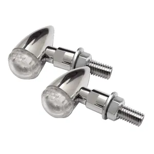 Intermitentes LED PB2 cromados, lente transparente