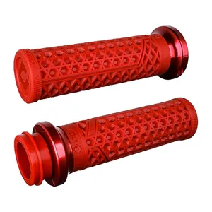 ODI, empuñaduras lock-on V-twin firma de Vans, tbw. rojo oscuro/rojo