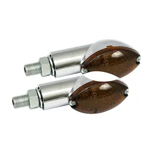 Intermitentes mini Cateye vástago 20mm, cromo con lente oscuro