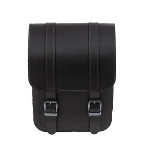 MCS, bolsa de basculante de cuero integral izquierda, 10 litros. Negro