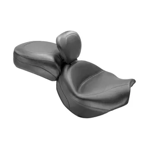 Sillín vintage touring de 2 plazas Mustang negro liso