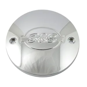 S&S, tapa de puntos de aluminio forjado. Logo