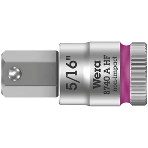 Puntera hexagonal Wera Zyklop 1/4" con función de sujeción medidas US