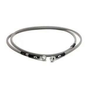 Manguera de freno Goodridge superior delantera, acero inoxidable con recubrimiento transparente
