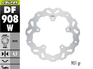 Disco de freno Fixed Wave con diseño ondulado para motocicleta