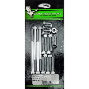 GW, kit de tornillería para tapa primaria y tapa derby. Cromado