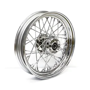 Rueda delantera 3.00 x 16 con 40 rayos cromados