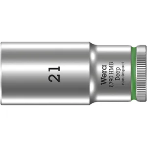 Wera, llave de vaso profunda de 21 mm