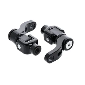 Kit de montaje de estribo de pasajero M8 Softail, ajustable 360°. Negro