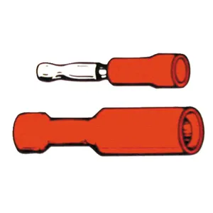 Conectores, bala PVC, crimp. Macho rojo 1.56"
