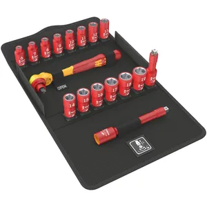 Juego de carracas Wera Zyklop VDE 3/8" 17 uds. Métricas