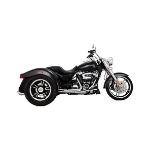 Silenciadores slip-on redondos Vance & Hines Twin Slash de 4". Cromo