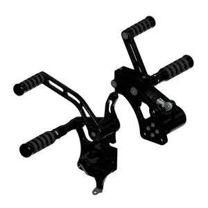 Rick's Motorcycles, kit de controles adelantados. O-ring. STD. Negro