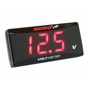 KOSO, voltímetro digital Super-Slim. Dígitos rojos