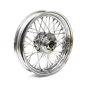 Rueda delantera 3.00 x 16 con 40 rayos cromados