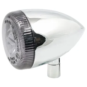 Combinación de luz trasera LED tipo bala 3-1 / intermitente. Cromado. Lente ahumada