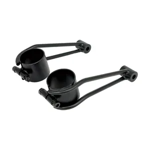 Soporte para faro delantero 'vintage'. Tubos de horquilla de 41mm. Negro