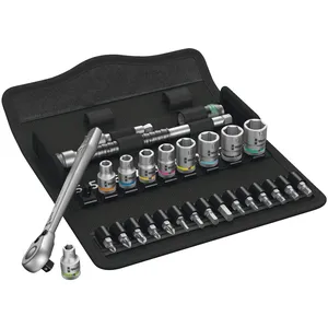 Kit de interruptor de trinquete Wera Zyklop 28 uds. 1/4" - Métrico