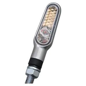 Daytona, juego de intermitentes LED mini D-Light. Plateado, lente transparente