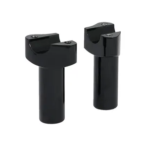 Riser de aluminio forjado recto, elevación de 3-1/2". Negro