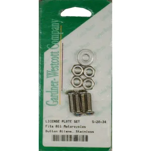 Kit de montaje de placa de matrícula al soporte. Cromado. Hexagonal