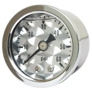 Manómetro de presión de aceite Marshall, 0-60 PSI. Carcasa de acero inoxidable <span style="color: red;font-size: 0,5em">- PEDIDO ESPECIAL -</span>