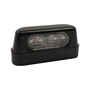 Luz de matrícula stock de 4 LEDs, negra. Aprobada ECE.