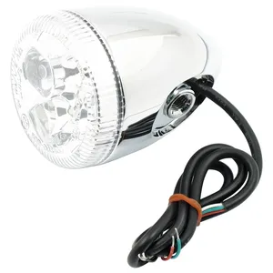 Intermitente trasero LED 3-en-1 tipo bala. Cromado. Transparente