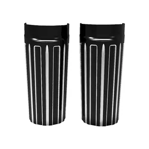 Arlen Ness, fundas de horquilla 10-Gauge +2". Negro con mecanizado de contraste <span style="color: red;font-size: 0,5em">- PEDIDO ESPECIAL -</span>