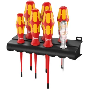 Kit de destornillador y probador de tensión Wera 7 uds. Kraftform Plus